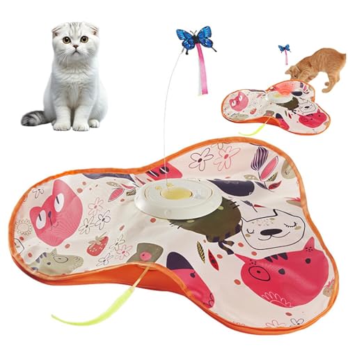 Lifetips スコティッシュフォールド スコ Scottish Fold 猫 おもちゃ 電動 自動 猫じゃらし 一人遊び 動く玩具 羽付き 充電式 3モード 知育玩具 赤外線感知 複数ペット対応 ストレス解消 狩猟本能刺激 運動不足解消 留守番安心 室