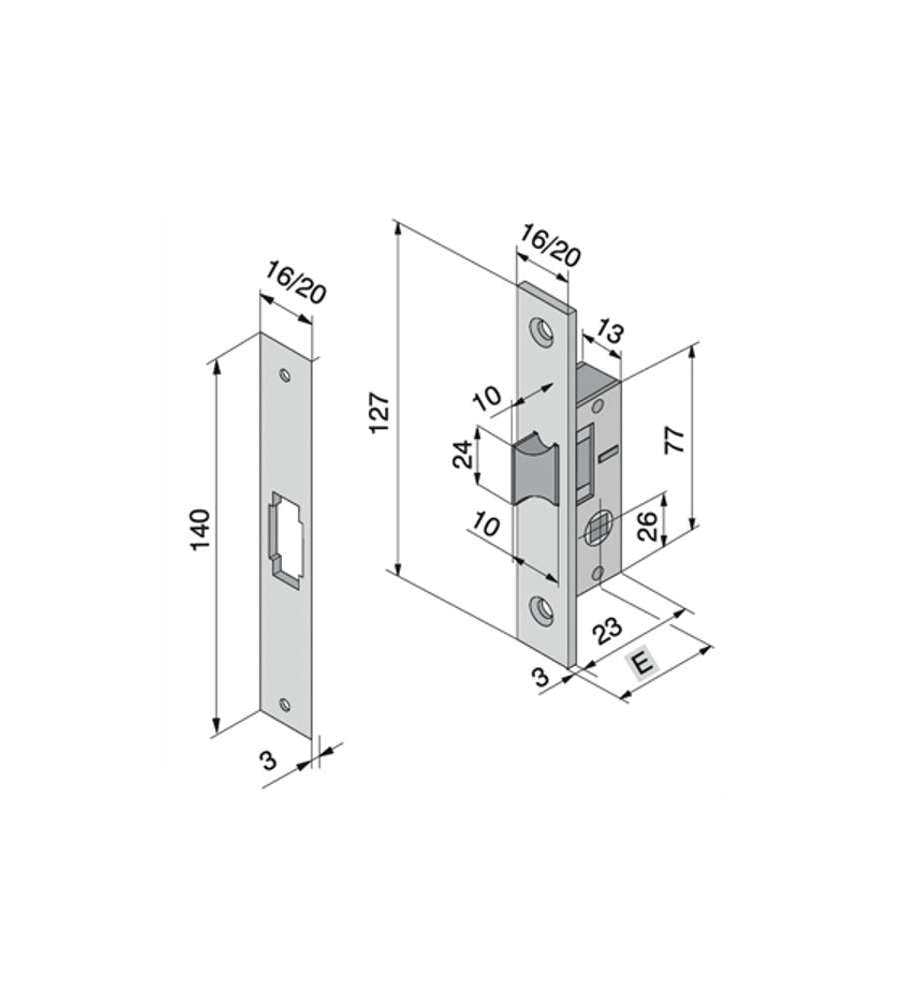 Welka 113.15009 Serratura Per Profilati, 75X25 Mm - 4