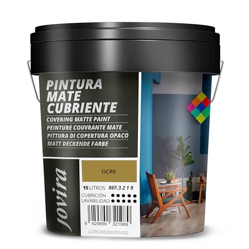 JOVIRA PINTURAS Mate Cubriente | Colores interior-exterior con excelente poder cubriente. 15 Litros