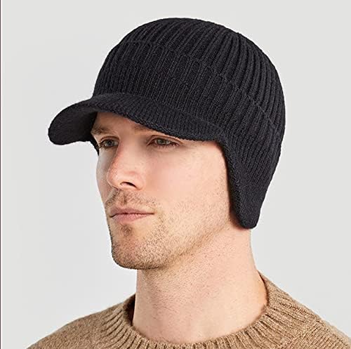 FASHIXD Men Women Winter Beanie with Visor Warm Earflaps Hat - Image 2