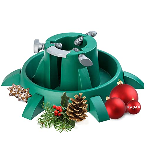 KADAX - Soporte para árbol de Navidad con depósito de Agua, diseño Moderno de plástico Resistente para árboles, Varios tamaños, Estable y Verde (Altura del árbol hasta 3 m)