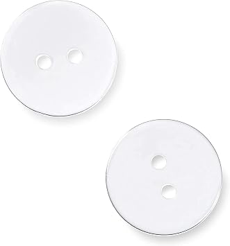 Clear Buttons Pack of 100 Transparent Buttons for Sewing 0.45" 12 mm 2 Hole Crafts Bulk Sewing 18L Round Plastic Ideal for Dress Pants Shirt Skirt Blouse Craft DIY