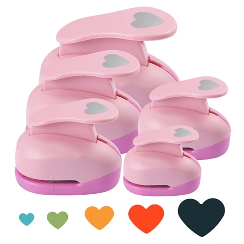 Heart Paper Punch Set - 5 Sizes for Crafting
