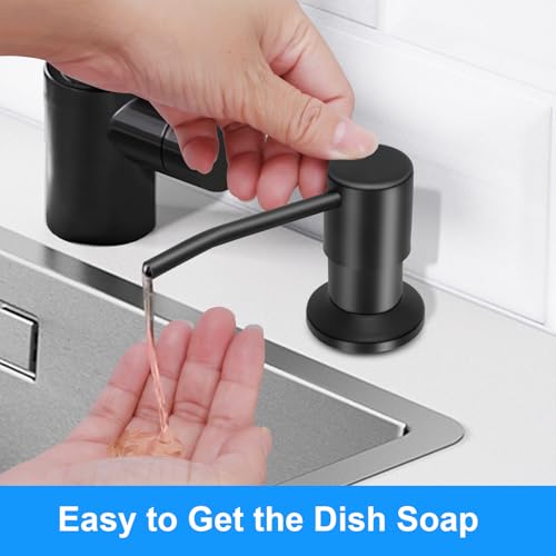 Image of Soap Dispenser Kitchen Sink, Sink Soap Dispenser, 47 inch Extension Tube kit, Dish Soap Dispenser Pump, No Need More Refills (Black)