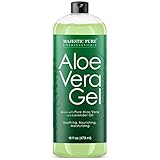 Majestic Pure Aloe Vera Gel for Face and Hair - with Lavender Essential Oil, Soothes, Moisturizes, & Nourishes Skin & Hair, Soothes Sunburn, Eczema, Small Cuts & Bites, 16 fl oz
