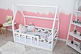 Montessori Floor Bed - Twin Bed Frame Floor - Kids White Beds - Toddler Floor Bed House Frame -...