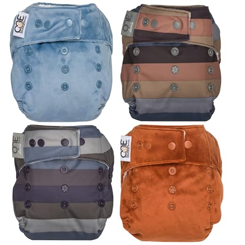 Image of GroVia O.N.E. Reusable Baby Cloth Diaper - 4 Pack Bundle (Color Mix 7)