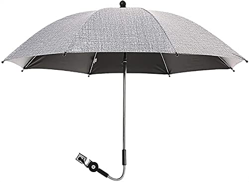 Sombrilla plegable portátil gris de 75cm con abrazadera universal 2