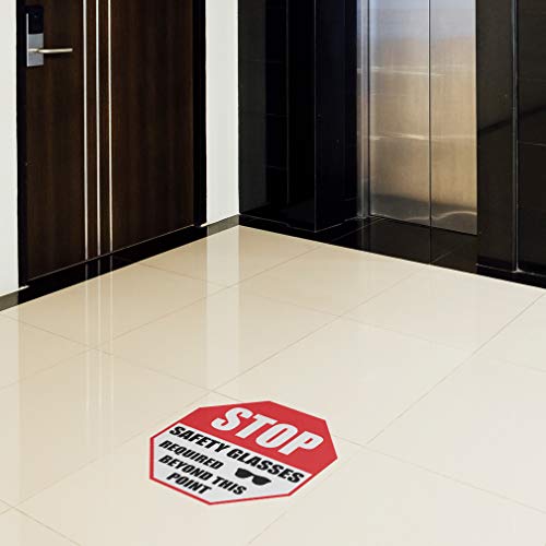 Autocollant sol stop lunettes de sécurité requis antidérapant et grand format - 4