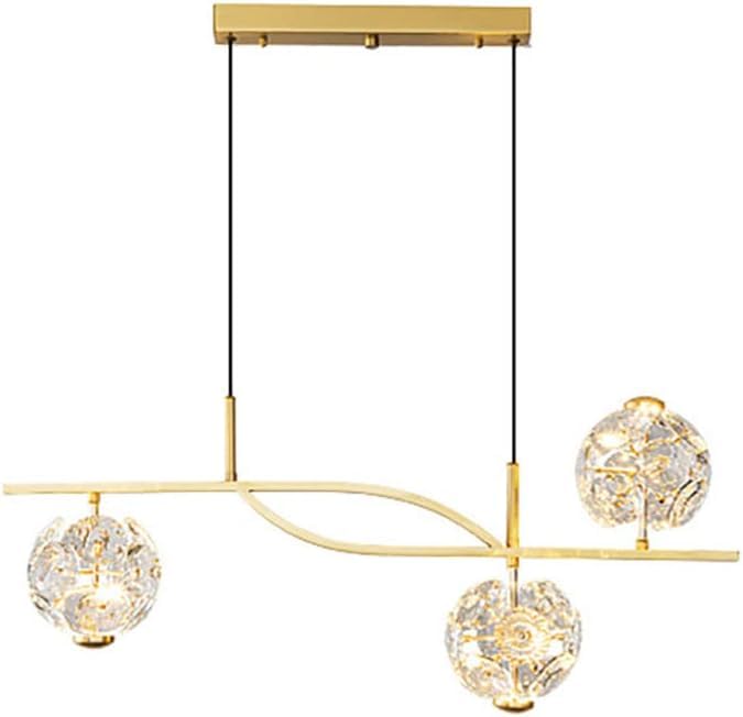 Lampe Suspendue Plafond Bande Laiton Moderne Lustre Cristal Salon LED