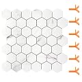 STICKGOO Peel and Stick Backsplash for Kitchen, Self-Adhesive Tile Hexagon Mosaic Tiles (10 Sheets, White Marble )