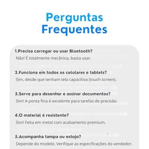 Caneta Stylus Capacitiva 2 em 1 Universal Para Telas Touch Tablets, smartphones e notebooks compatív