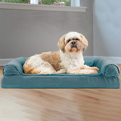 Image of FurHaven Soft, Orthopedic Foam Sofa Dog Bed with Washable & Removable Cover - Plush /Suede - Deep Pool, Dogs Up to 35 lbs - Medium