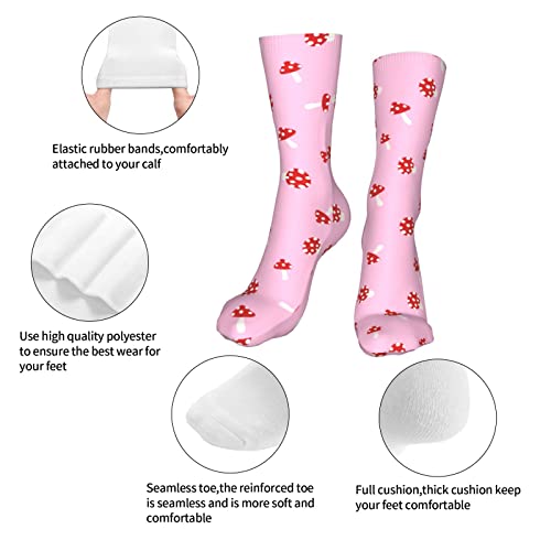 Gocerktr Mushroom Womens Athletic Sports Socks Novelty Cute Crew Socks Funny Casual Moisture Wicking Socks Gift #TOP4