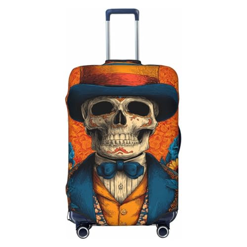 Day Of The Dead Vintage Skeleton Elastic Travel Luggage Covers Dustproof Scratch-Resistant Suitcase Protector Fit 22-24 Inch