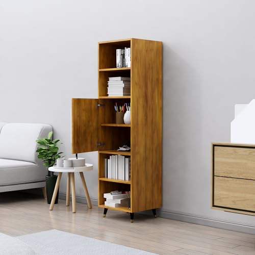 Image of Bniture Bookshelf for Home | Engineered Wood Book Shelf with 1 Door & 4 Shelf | Open Book Shelf Stand for Library | Multipurpose Display Organizer for Living Room, Study & Office | Giant Wood