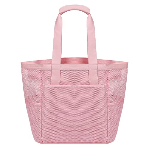 ROSA&ROSE Bolsa de Playa Grande con Cremallera Mujer Bolsos Totes Lavable y Transpirable Shopper Bolsa de Hombro para la Bañarse, Natacición, Camping