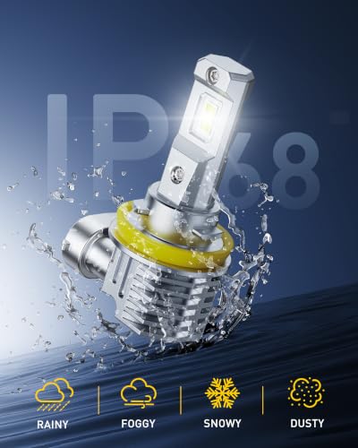 Image of AUXITO H11 9005 LED Combo Bulbs 6500K White 240,000LM 1500% Brighter, 4PCS