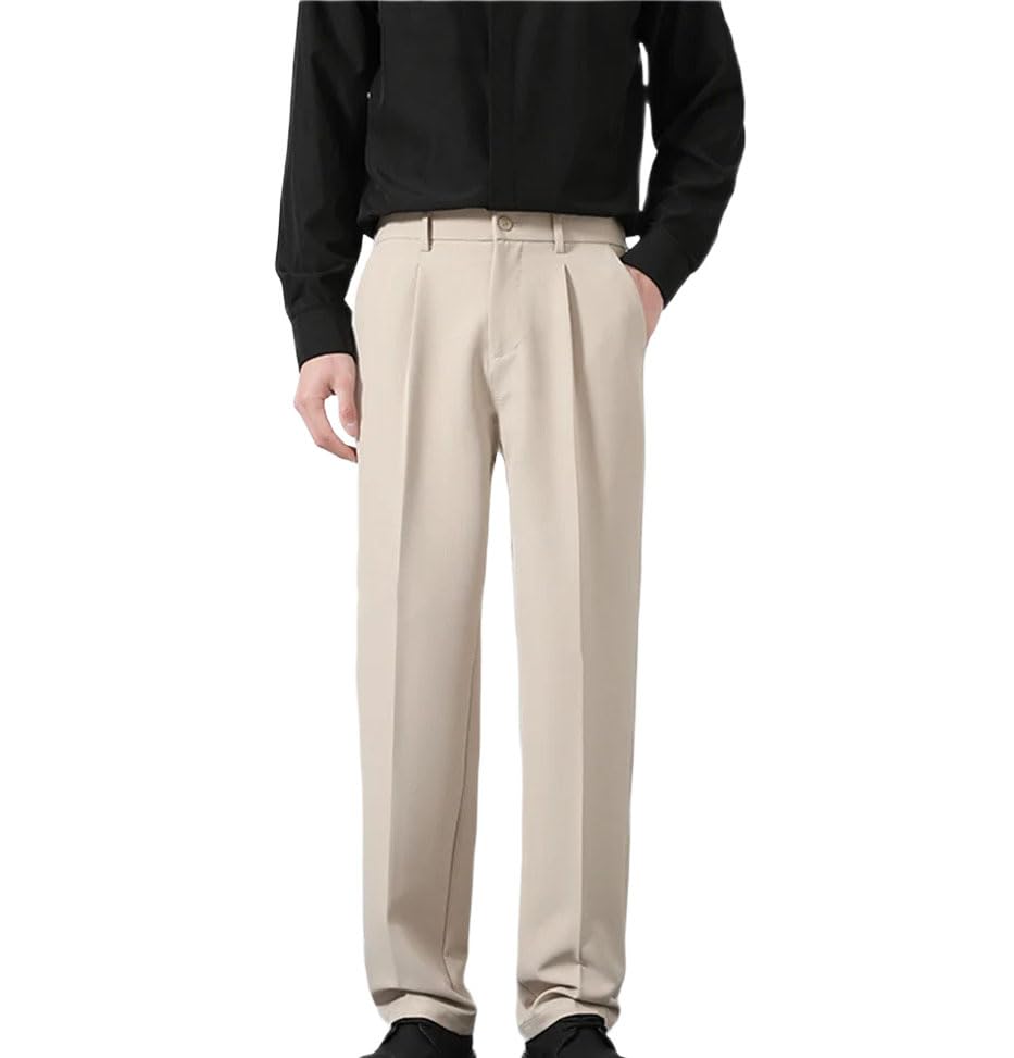 Men's Spring Casual Pants - Business Elastic Waist Korean Style Trousers Plus Size