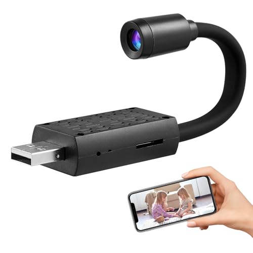 FUOYLOO Cámara de Seguridad Inalámbrica Pequeña con Visión Nocturna y Monitor Remoto para Vigilancia Doméstica Ángulo y Grabación Bucle para Interiores Varios Estilos