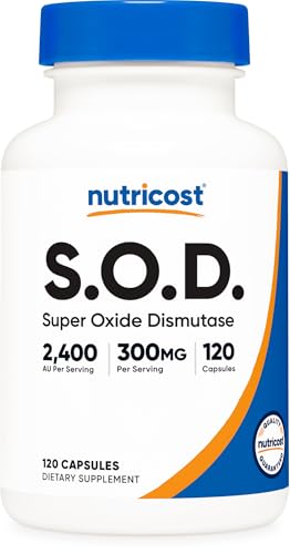 Nutricost S.O.D. Supplement 300mg (2 400 AU) Per Serving 120 Capsules for 120 Servings Per Bottle - Superoxide Dismutase Vegan GMO-Free Gluten-Free