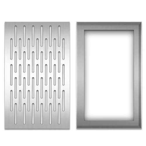 ZIMGOD Trench Drain 304 Stainless Steel Yard Channel Drain Grating, Floor Drainage Cover to Block Debris, Removable Driveway Water Diverter for Walkways & Garages(50x30x3cm (19.6x11.8x1.1in))