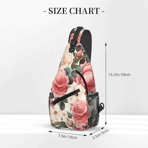 Bolso Pequeño de Hombro para Senderismo Negro Floral miniatura 3