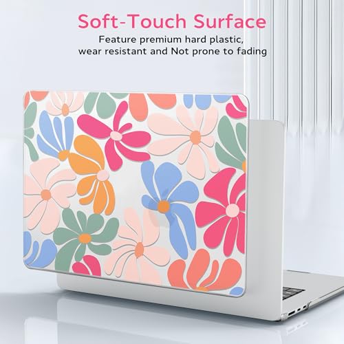 Image of B BELK for MacBook Air 15 inch Case M5 /M4 /M3 /M2 /M1 2026 2025 2024 2023 | Floral Protective Plastic Hard Shell Case with Keyboard Cover & Screen Protector, Model A3448 A3241 A3114 A2941, Retro Bloom