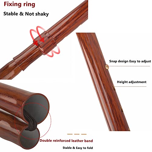 Foldable Walking Cane, Portable Hand Walking Stick, Walking Cane With Smooth Wood Handle, Adjustable Walking Cane, Folding Cane For Men & Women, Collapsible Canes For Seniors (Wood Grain) #TOP3