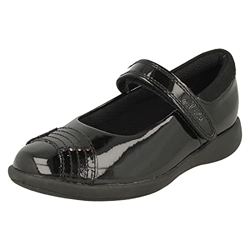 Zapatos tipo ballet niñas Clarks Etch Beam T en color negro clásico
