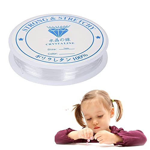 4 Rollos Cuerda Elástica Transparente, 1 mm Cuerdas e Hilos Goma Resistente, La Cuerda elástica para Pulsera Collar Abalorios Cover