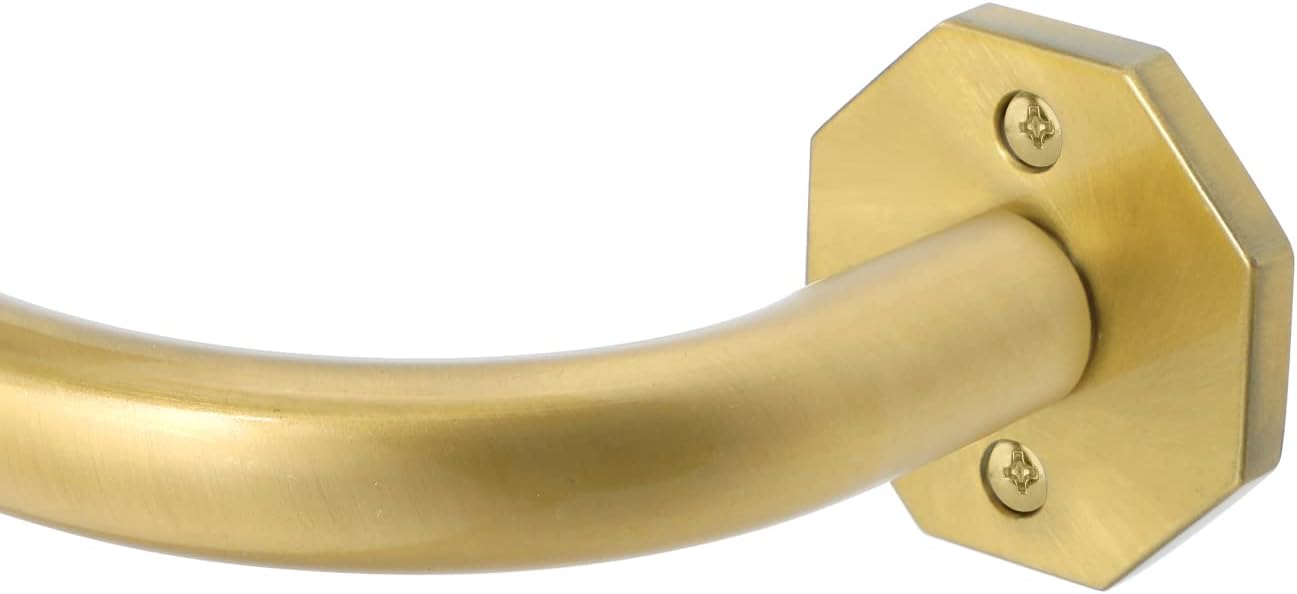 VOIIY Wrap Around Telescoping Curtain Rod,Black Curtain