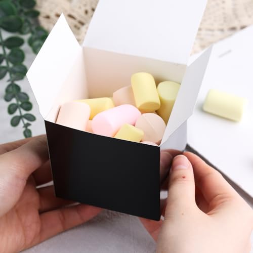 VGOODALL 50PCS Gift Boxes, 3 Inches Black Kraft Paper Favor Boxes with Black Ribbon for Wedding Bridal Shower Birthday Party - Image 7