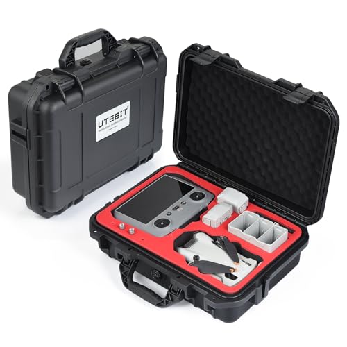 UTEBIT Hard Waterproof Case for DJI Mini 4 Pro/3 RC2/RC Controller Portable Travel Carrying Bag for DJI Hard Shell Carrying Case with RC lanyard