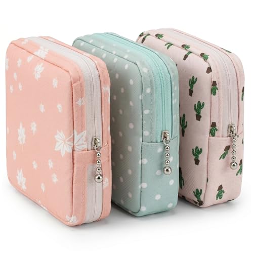 Image of 3Pcs Sanitary Napkin Storage Bag, Small Menstrual Period Bag Period Pouch Waterproof, Tampon Organizer Pouch Tampon Pad Holder for Purse, Pad Bags Feminine Care First Periods