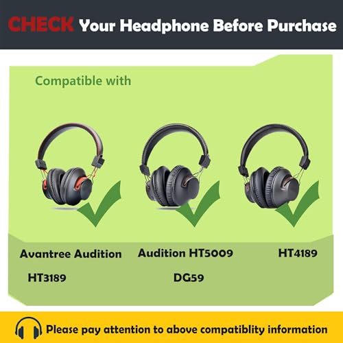 HT4189 Cojines para Auriculares Avantree Audition Pro / HT5009 / Avantree Audition / DG59 / HT4189 / HT3189 Cubiertas de Oreja con Tela Transpirable miniatura 2