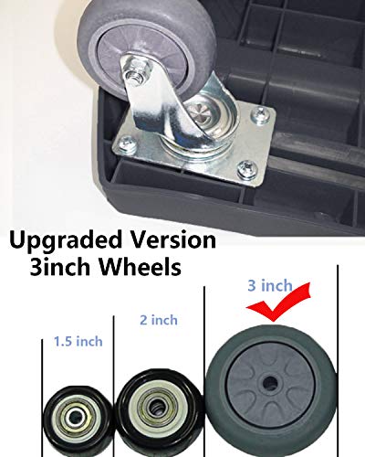 image for BRIGHTSHOW Folding Hand Truck + 3inch 6 Wheel-roate Rubber Tires + Bre