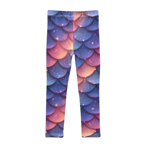 Sparkling Mermaid Scale Gradient Girls Leggings Soft Stretch Workout Yoga Dance Pants for Kids Casual Tights2