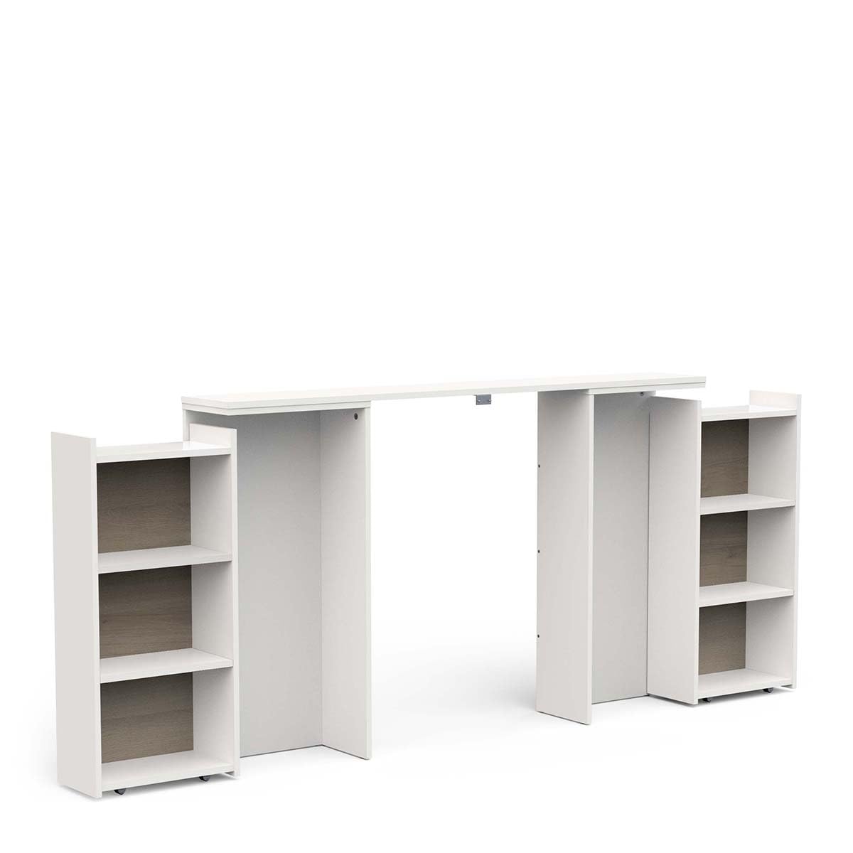 Cabecero de Cama con Almacenamiento con 6 nichos de Madera, Compatible con Cama de 140 x 200 y Cama de 160 x 200, Color Blanco Mate, Dormitorio para Adultos Clyde - 21,6 x 144,4 x 87,7 cm