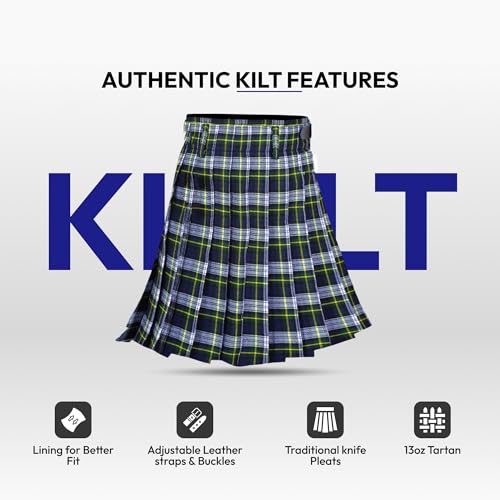 Image of Authentic Scottish Men's Tartan Kilts - Highland Light Weight Value Kilt | Embrace Your Heritage with Comfort