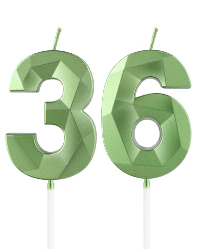 36. Geburtstag Kerzen - 3D Zahl 36 Kerze für Kuchen, Dekorationen für Frauen & Männer, Kuchendekorationen, Geburtstagsfeier & Hochzeitstag