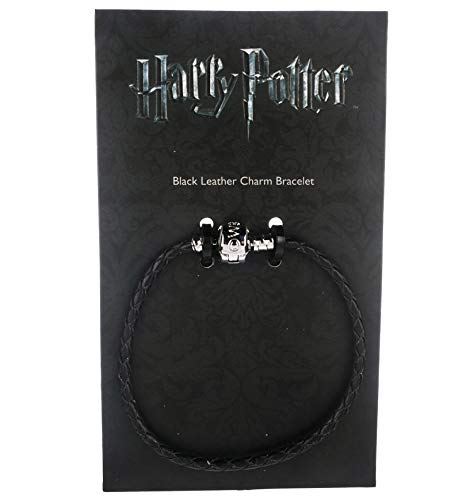 Image of Official Harry Potter JewelryBlack Leather Charm Bracelet for Harry Potter Slider Charms Available in 4 Sizes (20 Centimeters)