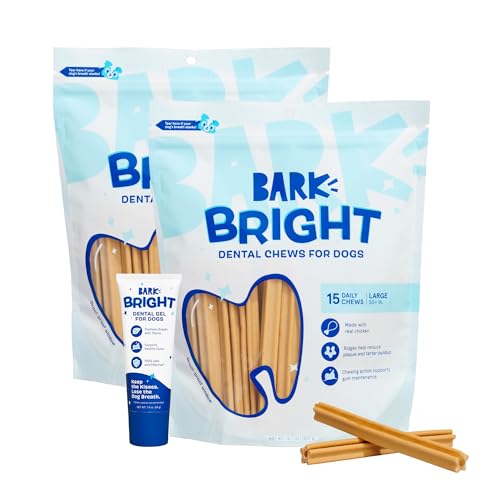 Barkbox Bright Original Dog Dental Kit, 30 Teeth Cleaning Chew Sticks & Toothpaste, Large Breeds