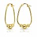 Sterling Silver Polished Beaded 18mm Hoop Earrings