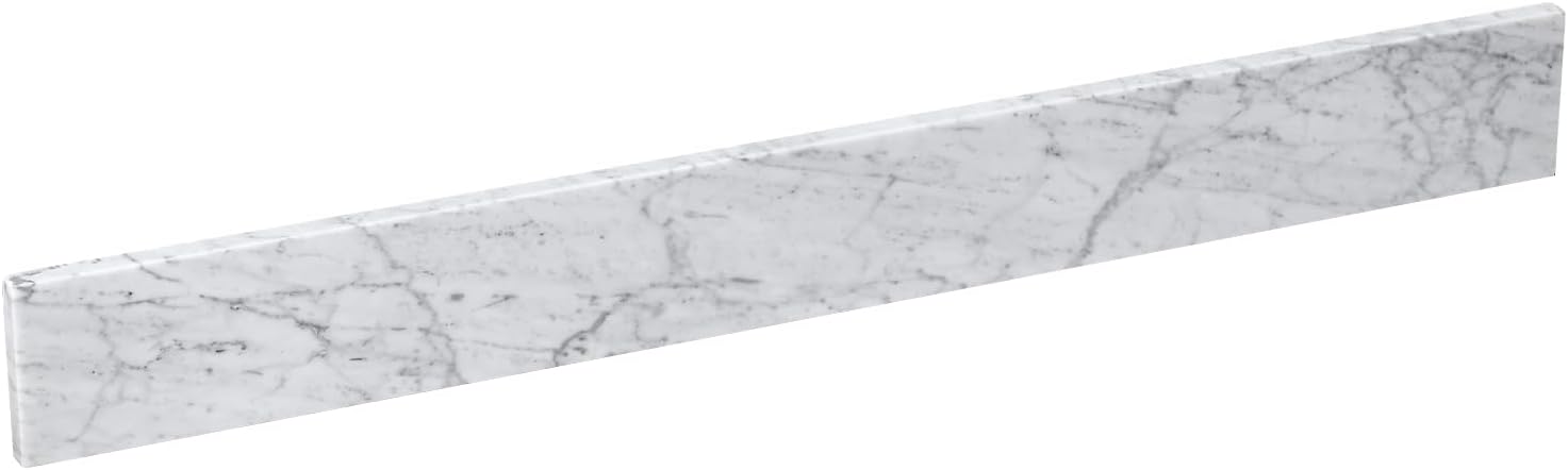36 Inch Natural Marble Bidesplash for Bathroom Vanity Sink Top,Universal Bathroom Vanity Backsplashes,36 in. W x 4 in. H Backsplash in Carrara Marble