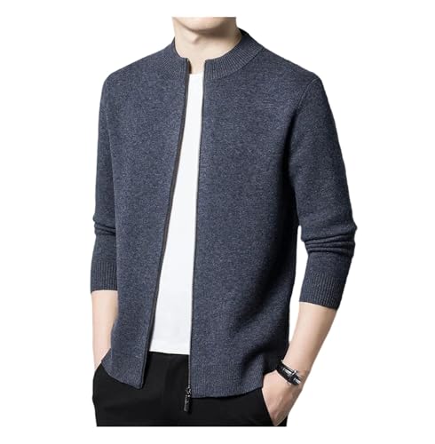 Men's Wool Knit Cardigan Sweater Long Sleeve Zipper Thick Fall Winter Casual Warm Outerwear