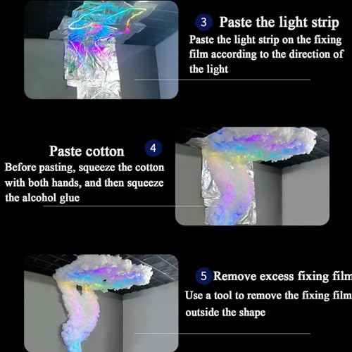 Lámpara Nube Trueno RGB 3D Gigante con Tira LED 10m miniatura 5