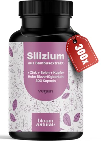 Silizium Komplex - 300 Kapseln mit 500mg Silicium mit Zink, Kupfer und Selen - Kieselsäure aus Bambusextrakt - Beliebt bei Frau Haarausfall - Haarvitamine - Vegan und produziert in Deutschland Silizium Komplex - 300 Kapseln mit 500mg Silicium mit Zink, Kupfer und Selen - Kieselsäure aus Bambusextrakt - Beliebt bei Frau Haarausfall - Haarvitamine - Vegan und produziert in Deutschland