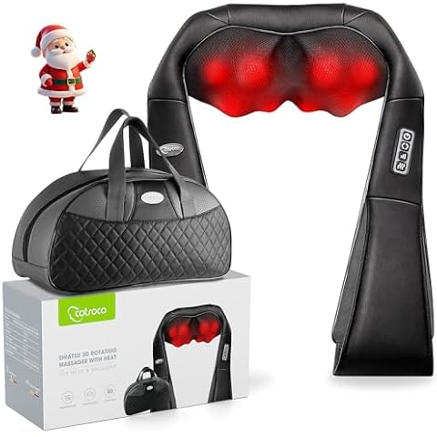 cotsoco Shiatsu Back Neck and Shoulder Massager with Heat,Deep Tissue 3D Kneading Pillow, Electric Full Body Massager for Shoulders,Legs,Foot,Body Muscle Pain Relief Cover