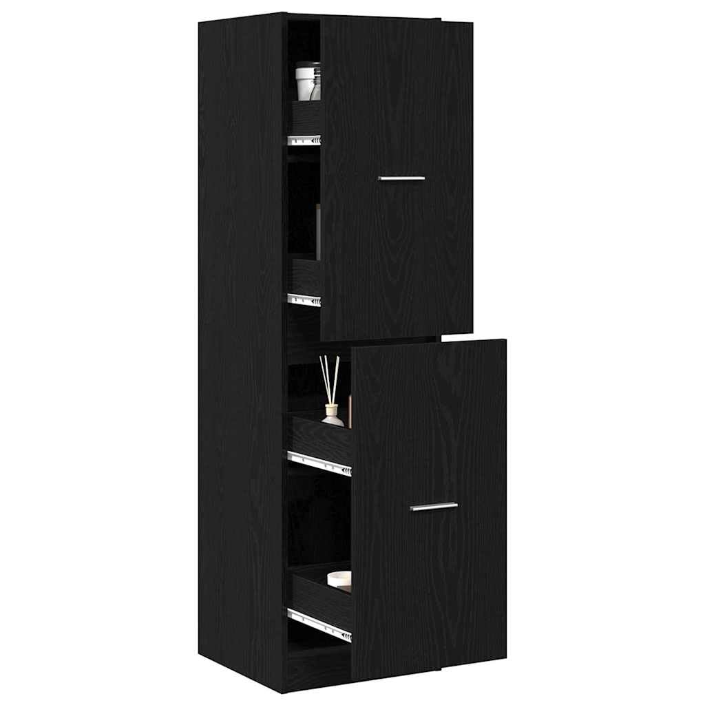 vidaXL Apothecary Cabinet Black oak 40 x 41 x 144.5 cm Engineered wood, Modern Cabinet, Rectangular Design, Functional Furniture, Ample Storage, Engineered Wood, Indoor Shelving, Home Organizer